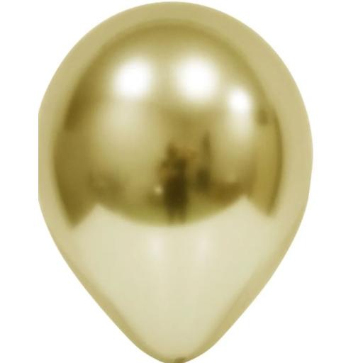 Gold Chrome Latex Balloon - 12 inch - Pk 50