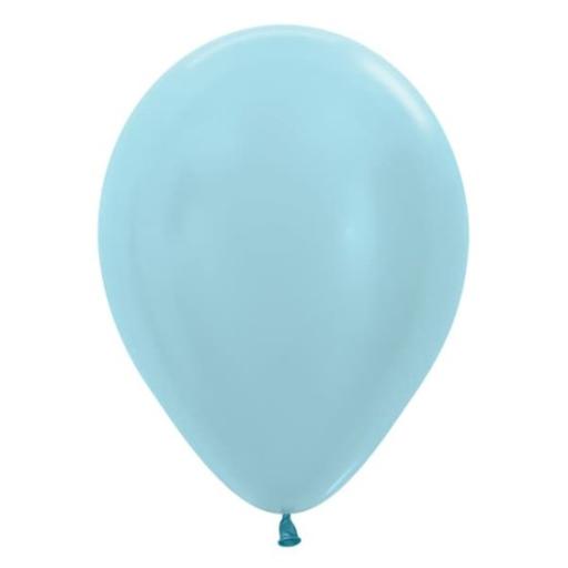 Light Blue Metallic Latex Balloon-12 inch -Pk  50