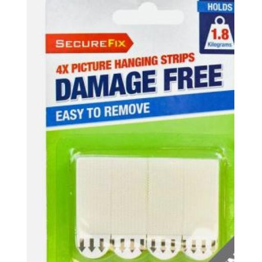 Small Clipstrip Picture Hanging Hooks 4 Pack