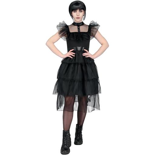 Ladies Gothic Prom Fancy Dress Halloween Costume T