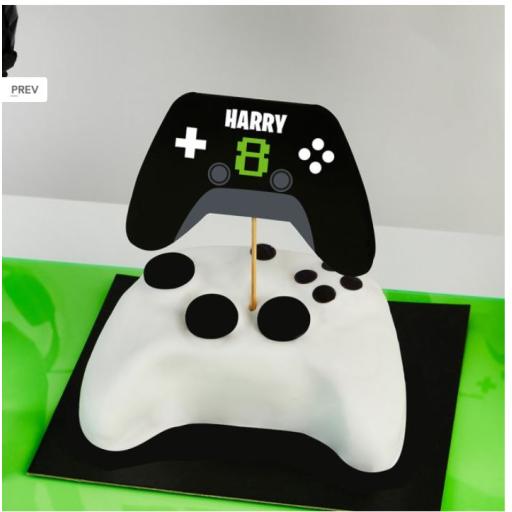 Game Controller Card Cake Topper