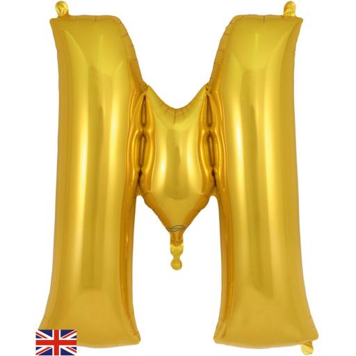 34inch Letter M Gold Foil Balloon