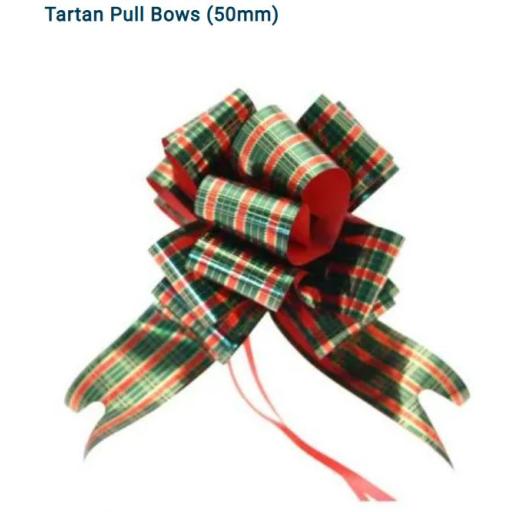 20 Tartan Pull Bows (50mm)