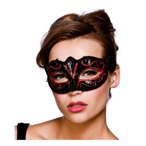 Verona Eyemask - Red Glitter