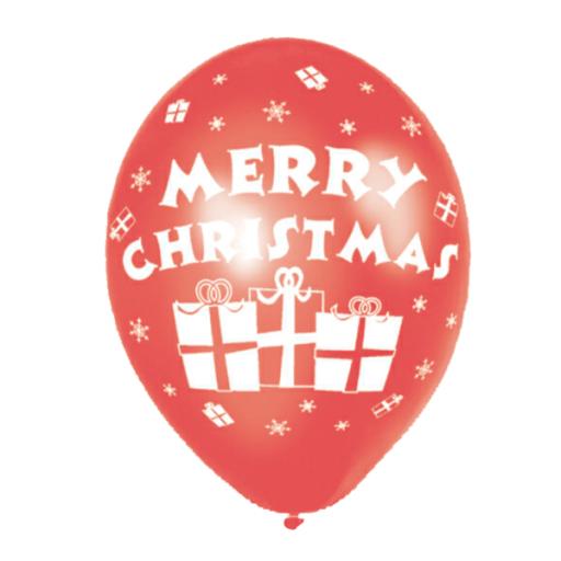 Merry Christmas Latex Balloons 6pk