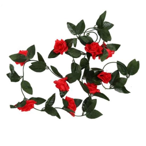 8ft Rose  Garland  Red