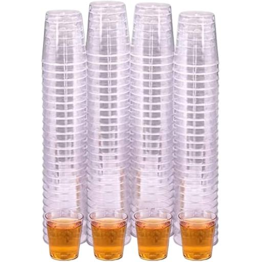 Clear Plastic Shot Glasses 1oz Pk30