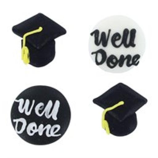 Graduation Sugar Decorations - 12 pieces