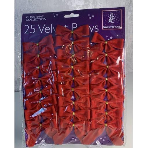 Xmas Hanging Bow Astd 24 Pk