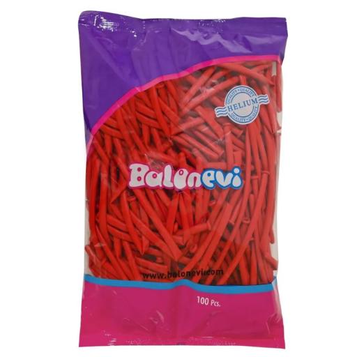 Balonevi Red Modelling Balloon 260 - 100pcs